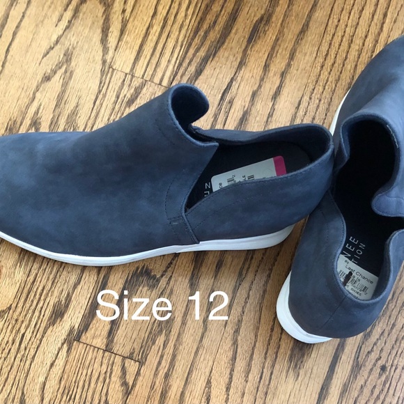 Journee Collection Blue Slip-On Wedge Sneakers - Picture 2 of 7